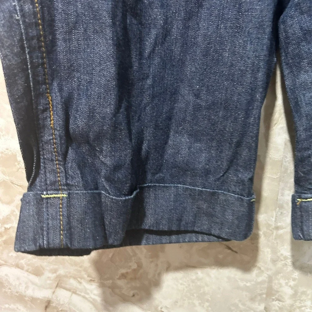 Wet Seal Denim Bermuda Shorts Womens Size 7 Dark Wash‎ Cuffed Pockets